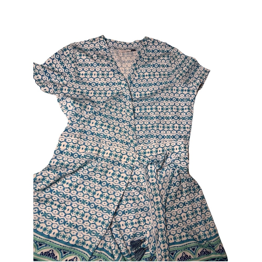 Cabana Life Aruba Blues Tassel Wrap Romper by Cabana Life. Size S UPF 50 Resort - Picture 2 of 15